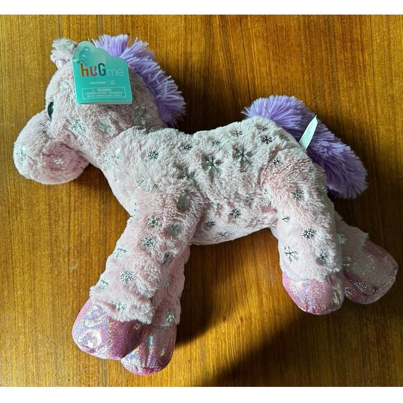 Hug Me Unicorn Plush Pink Purple Snowflakes New Tag 2022 Large Stuffed Animal - Picture 2 of 12